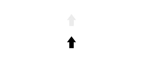 Minimalist animated double black arrows moving up on white background Stock Footage 339404869