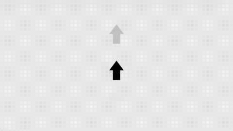 Minimalist animated double black arrows moving up with alpha channel Stock Footage 339404912