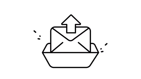 Minimalist Animated Envelope Icon for Digital Mail and Email Communication Stock Footage 345931024