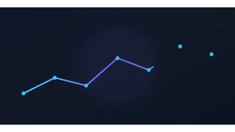 Minimalist animated line graph showing financial growth and data trends on dark Stock Footage 338188984