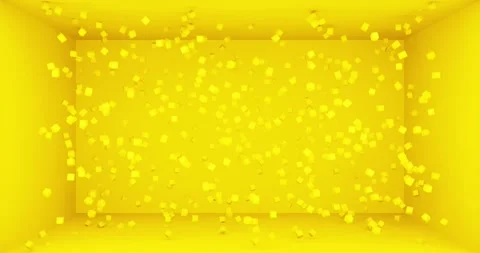 Minimalist animated looping background. random flying yellow cubes rain 動画素材 133223306