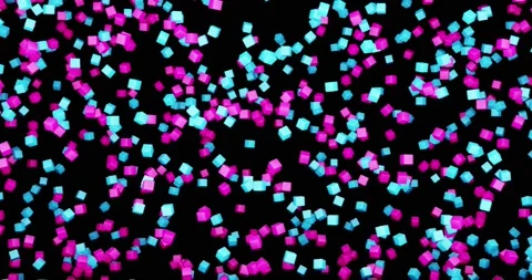 Minimalist animated looping background. random flying pink and blue cubes Video stock 133269562