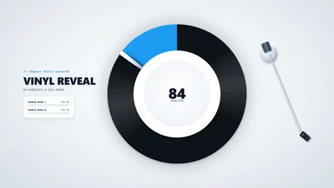 Minimalist Animated Vinyl Record Loading Progress Bar with Percentage Count.. Stock Footage 348131634