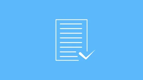Minimalist animation of document filling with text and checkmark, represent.. Stock Footage 341228912