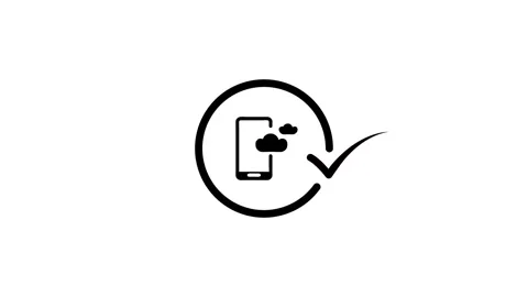 Minimalist animation of smartphone cloud backup process with circle loading.. Stock Footage 346497213