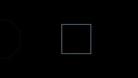 A minimalist animation where a square slides rightward, revealing a half-circle Stock Footage 292340650