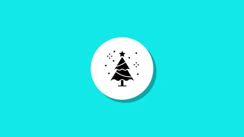 Minimalist animation of white circle transforming into christmas tree icon .. Stock Footage 327762589