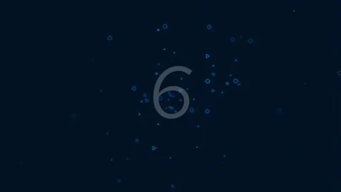 Minimalist animation of white digit nine appearing on dark background loop Stock Footage 342206311