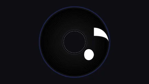 Minimalist Anime Style Eye Iris with Specular Reflections on Black Background Stock Footage 342320691