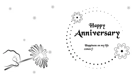 Minimalist Anniversary Message with Decorative Elements Stock Footage 313813348