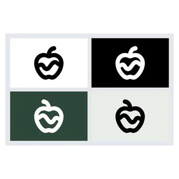 Minimalist Apple Fruit Vector Icon Set Stock Illustration