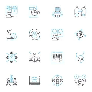 Minimalist approach linear icons set. Simplify, Clutter-free, Streamline Stock Illustration