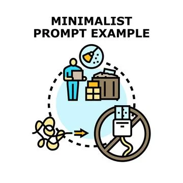 Minimalist approach simplifying digital and physical environments concept Stock Illustration