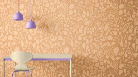 Minimalist architect designer concept, table desk and chair, kitchen or offic Stock Illustration