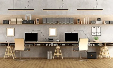 Minimalist architectural office Stock Illustration