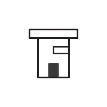 Minimalist architectural structure presenting a stylized building illustrat.. Illustrazione stock