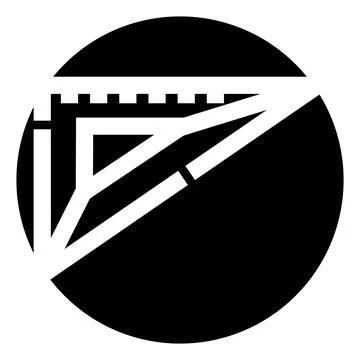 Minimalist architecture design icon with triangle ruler symbol Stock Illustration