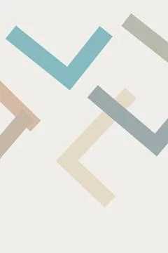 A minimalist arrangement of muted angular bands forms overlapping chevrons .. Illustrazione stock