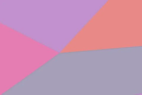 A minimalist arrangement of soft polygonal forms in pink, lavender, coral, .. Illustrazione stock