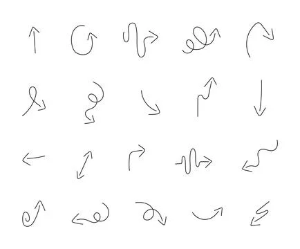 Minimalist arrows with decorative elements Stockillustratie