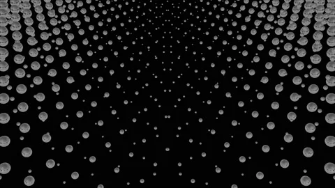 Minimalist art deco rows of silver ball rippling background.  스톡 동영상 130360964