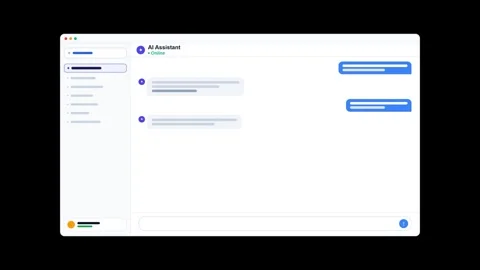 Minimalist artificial intelligence chat dashboard interface animation. 4K Video stock 341694129