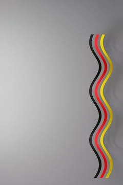 Minimalist artistic rendering of the German flag, featuring flowing ribbons of Stock Illustration