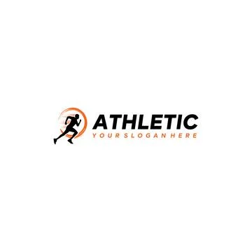 Minimalist ATHLETIC people running logo design Stock Illustration