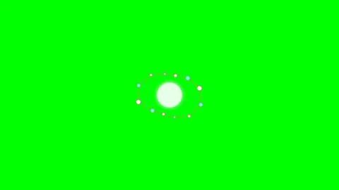Minimalist atom model animation isolated on a bright green background screen Video stock 340904812