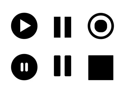 Minimalist audio control button silhouette vector illustration for web playe Stock-Illustration