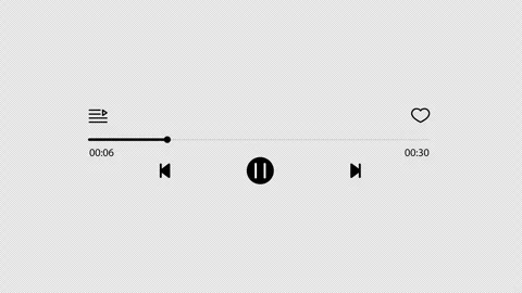 Minimalist audio player interface with playback controls and timeline Stock Footage 325640888