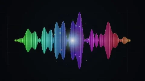 Minimalist audio spectrum visualization equalizer display on dark background Stock Footage 344645326