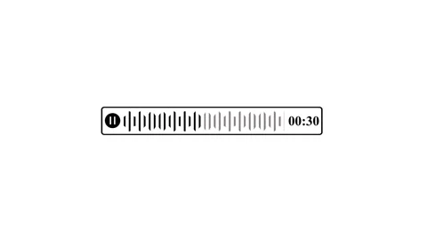 Minimalist audio waveform progress bar animation for media player interface Vídeo Stock 335798981