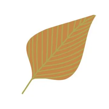 Minimalist autumn leaf design featuring earthy tones and clean lines. Perfect Illustrazione stock
