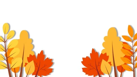 Minimalist Autumn Trees and Fall Foliage Background for Equinox Celebration. Stock Footage 343869872