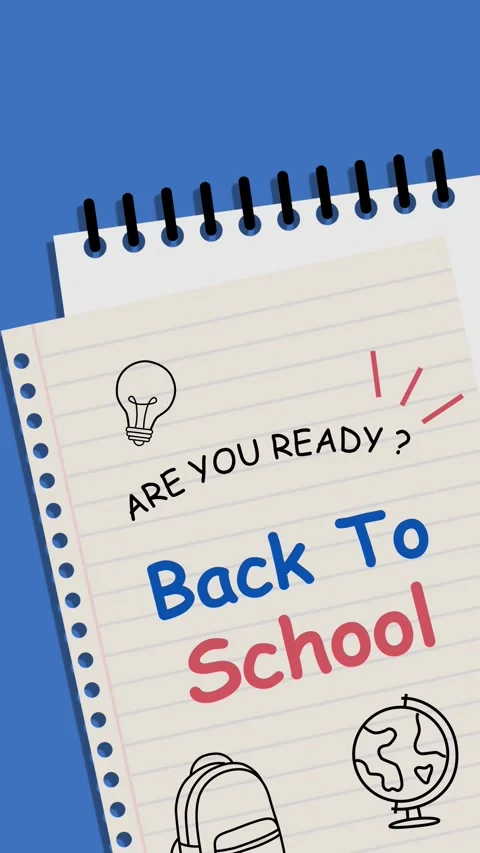 Minimalist Back to School Spiral Notebook Animation Loop Stock Footage 339888895