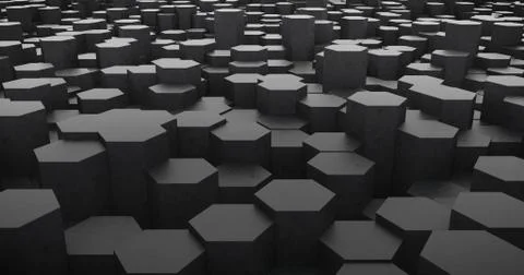 Minimalist background with black hexagonal. Stock Illustration