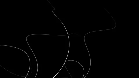 Minimalist background of curved lines in motion - white on black (FULL HD) Stockbeeldmateriaal 74265018