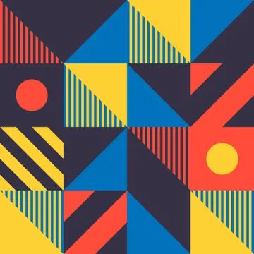 Minimalist background seamless pattern with simple shape Stock Illustration