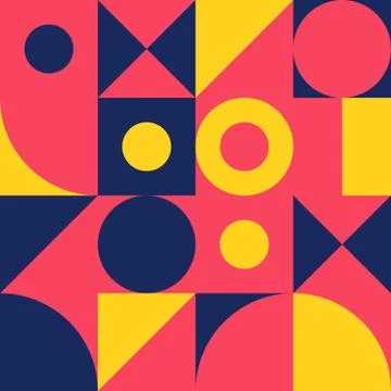 Minimalist background seamless pattern with simple shape Stock Illustration