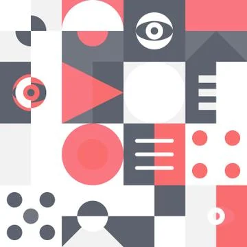 Minimalist background seamless pattern with simple shape Stock Illustration