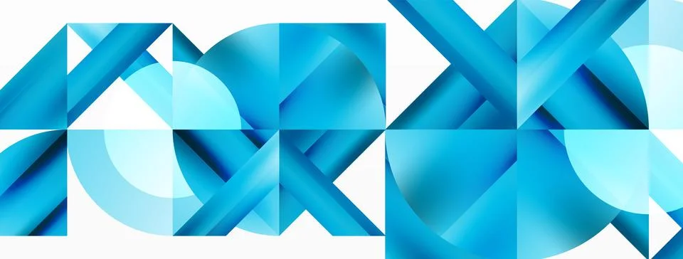 Minimalist background with square-tiled geometric circles, symphony of precise Stock Illustration