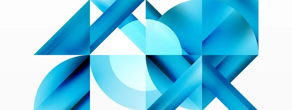 Minimalist background with square-tiled geometric circles, symphony of precise Stock Illustration