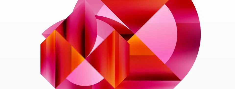 Minimalist background with square-tiled geometric circles, symphony of precise Stock Illustration