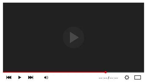 Minimalist Background Video Player Interface With Black Screen Stock Illustration