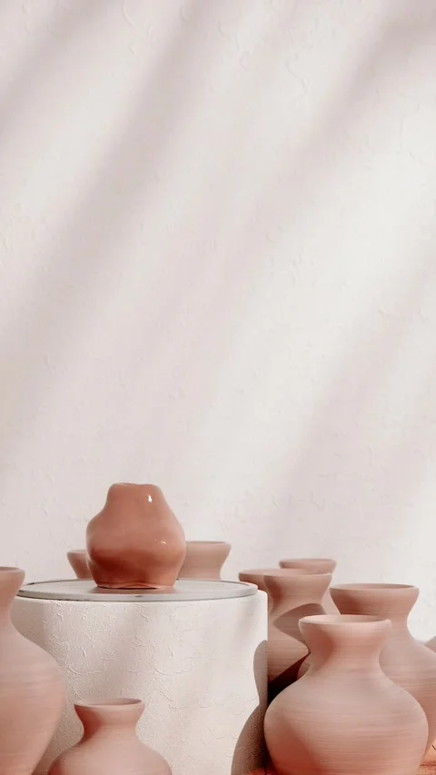 Minimalist backgrounds with interior elements and ceramics Stock Footage 169432603