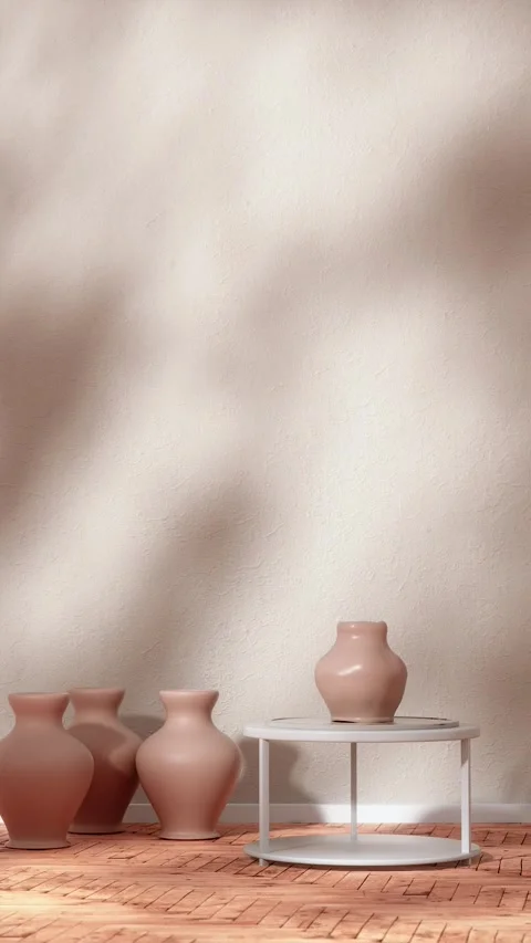 Minimalist backgrounds with interior elements and ceramics Stock Footage 169432613