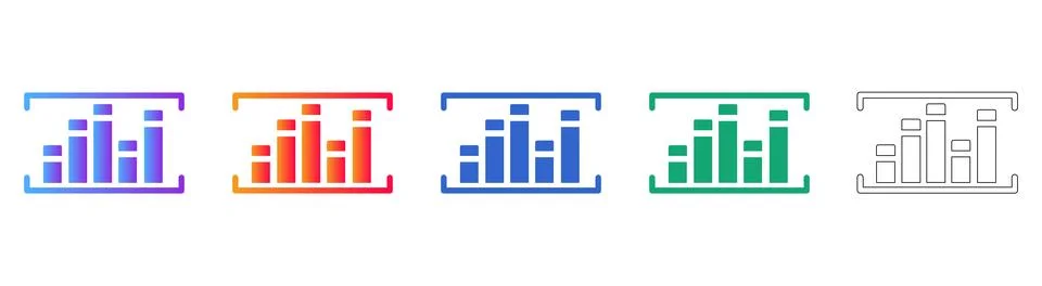 Minimalist Bar Chart Data Analysis Icons Illustrazione stock