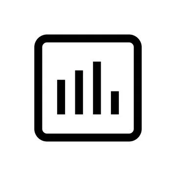 Minimalist bar chart icon showing upward growth trend in data analytics Stock Illustration