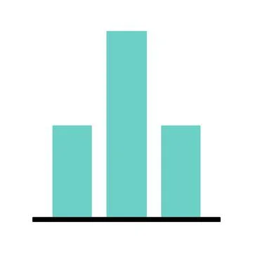 Minimalist Bar Chart Icon. Three vertical bars with varying heights Stock Illustration